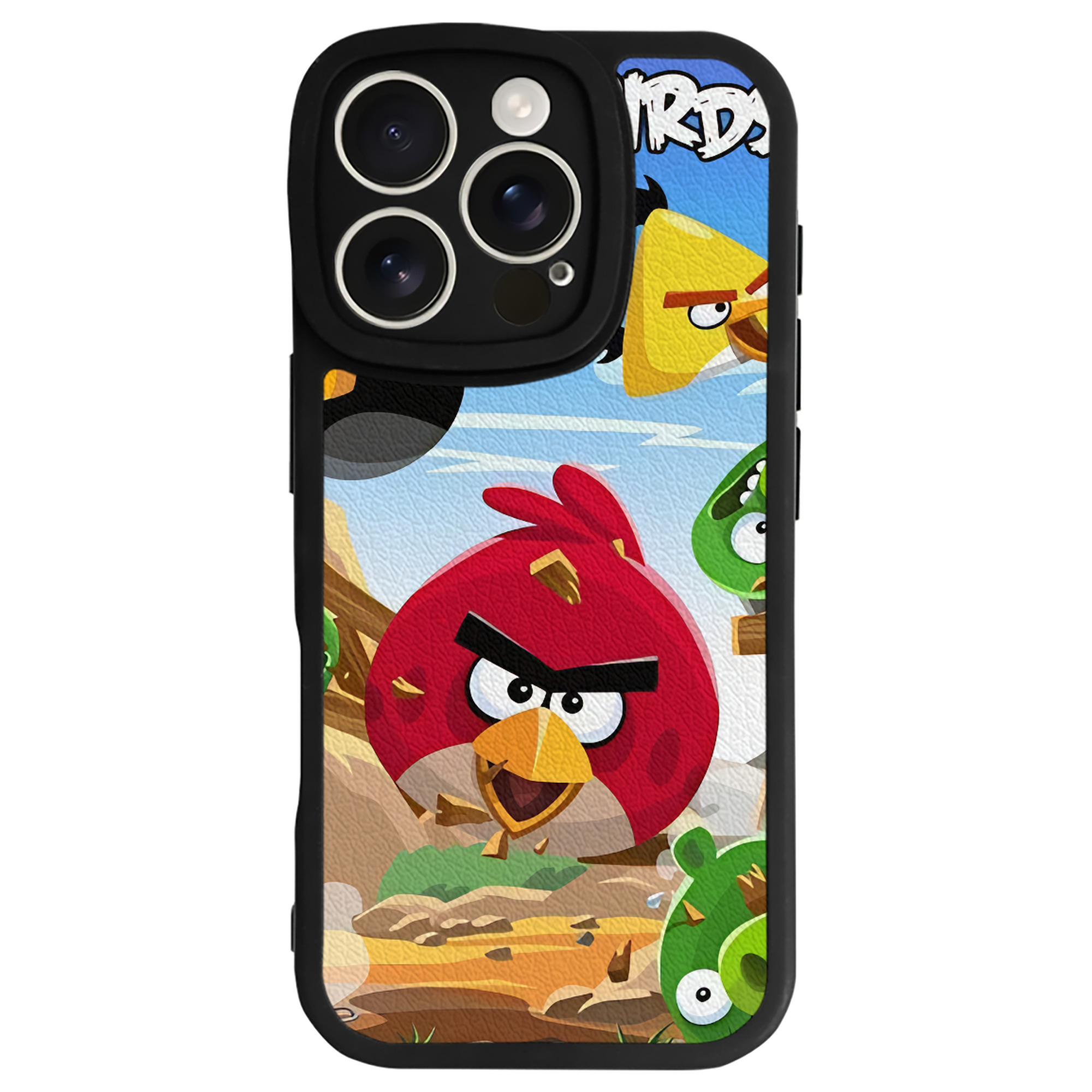 （画像用） Angry Birds アングリーバード 【iPhone 16シリーズ対応】シリコンスマホケース（レザー調） 材質：シリコン